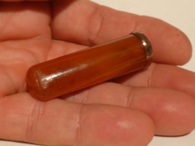 Cigar mouthpiece in amber and gold