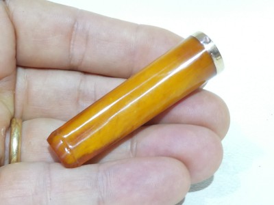 Cigar mouthpiece in amber and gold