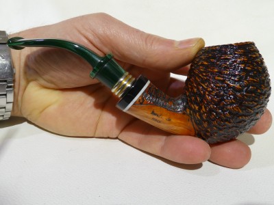 Santambrogio Rusticated Major - bent Apple/Egg  (9 mm)